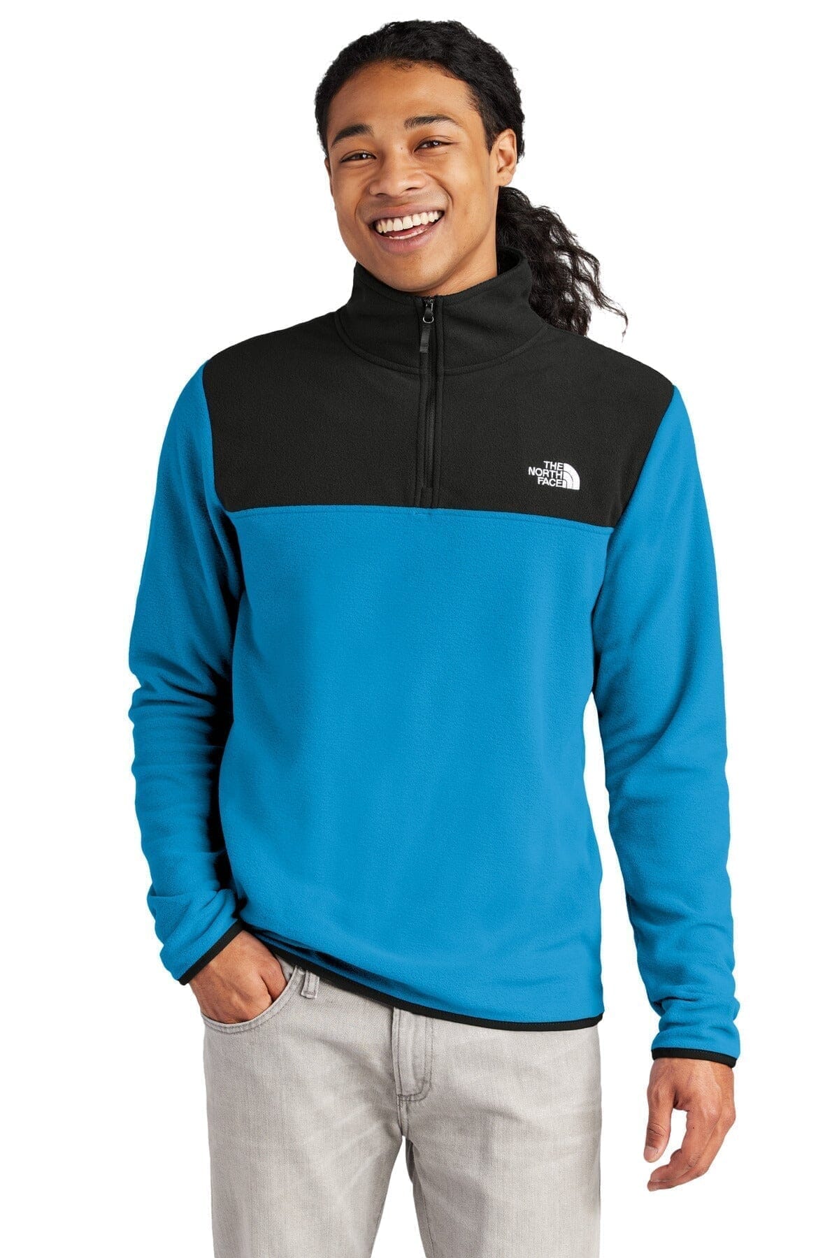 The North Face Glacier 1/4-Zip Fleece LS Hero Blue/ Black S