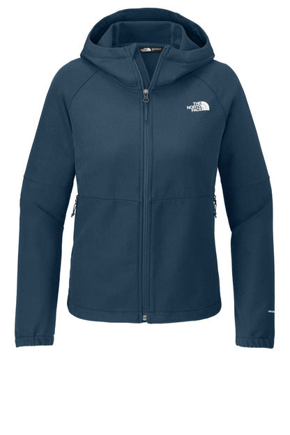 The North Face Women's Barr Lake Hooded Soft Shell Jacket LS Shady Blue Dark Heather S
