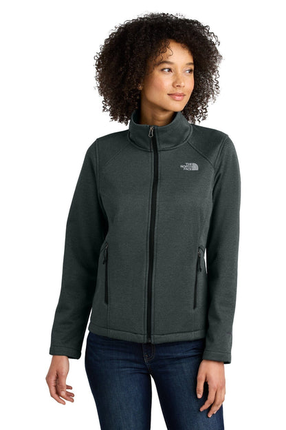 The North Face Women's Chest Logo Ridgewall Soft Shell Jacket LS Dark Grey Heather S