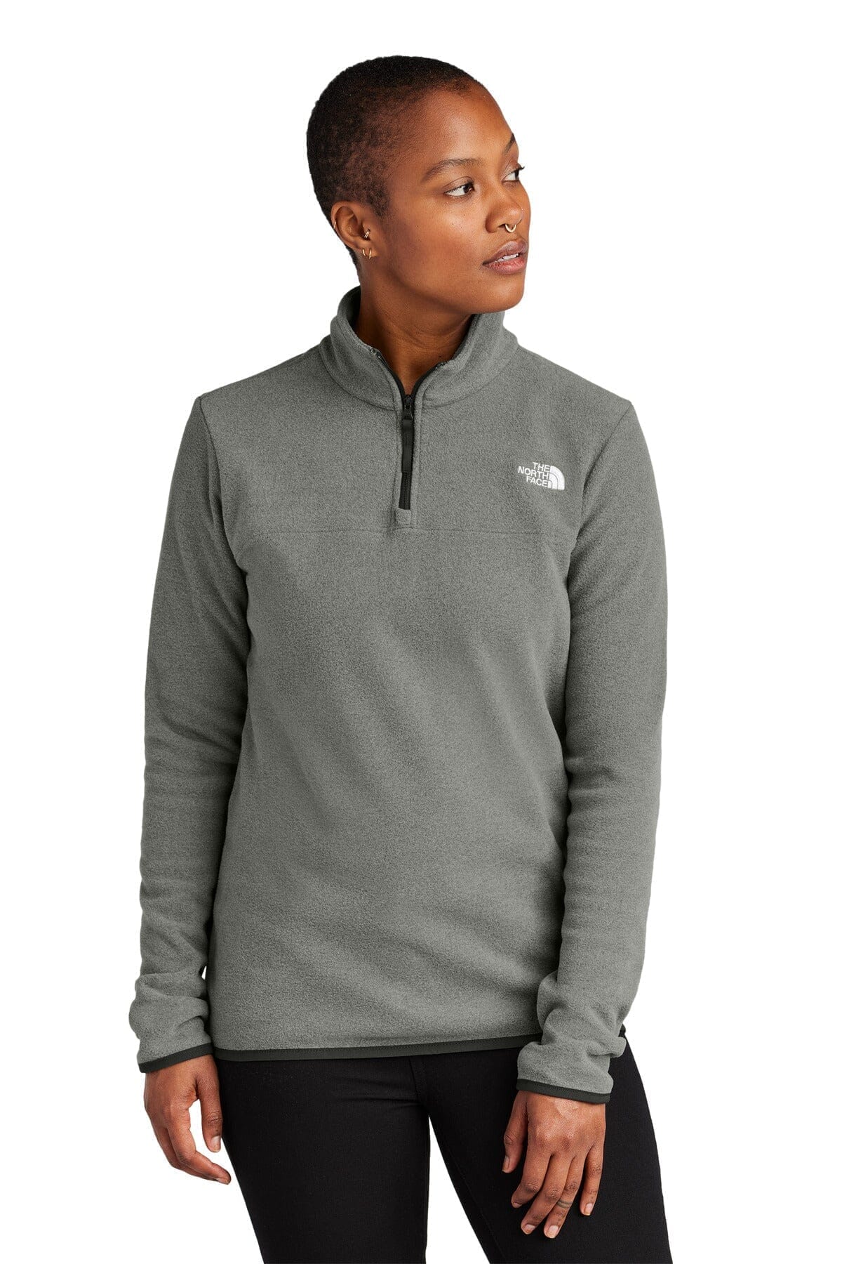 The North Face Women's Glacier 1/4-Zip Fleece LS Medium Grey Heather S