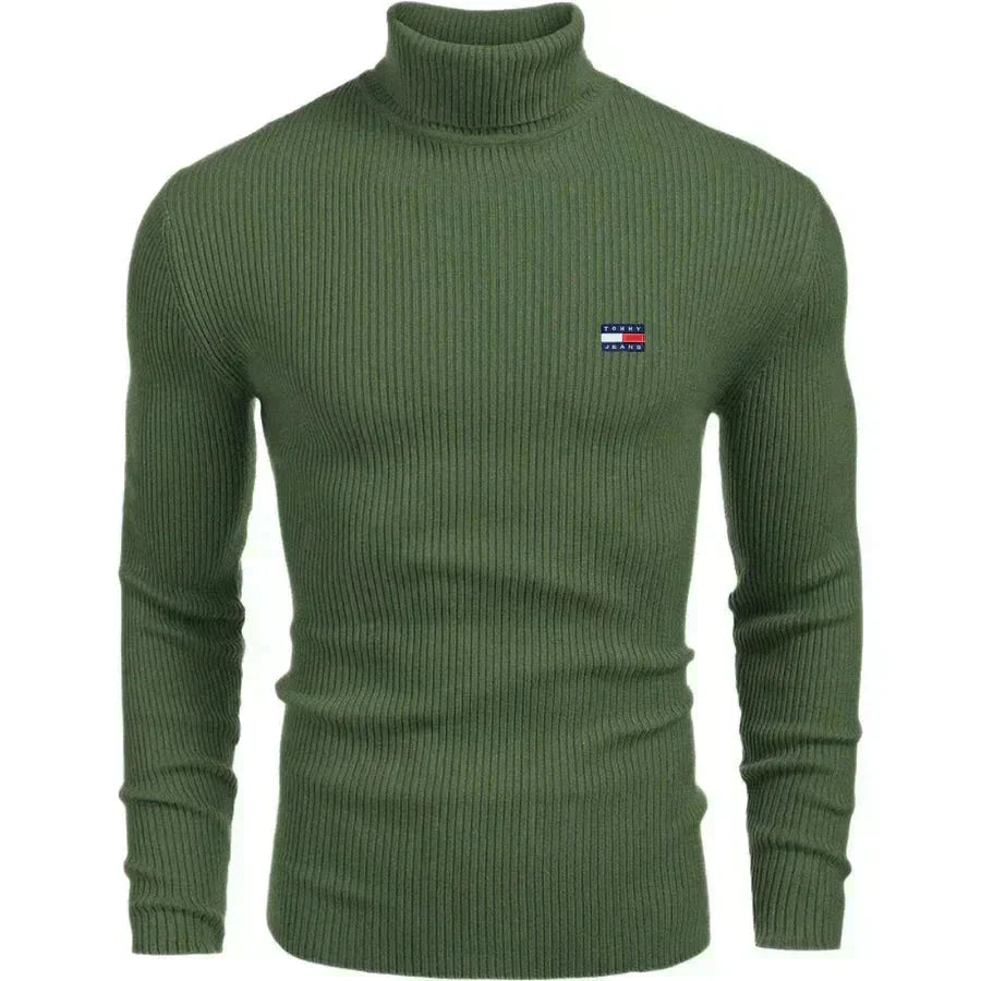 Tommy Hilfiger Turtleneck Classic Knit Sweater LS Green S