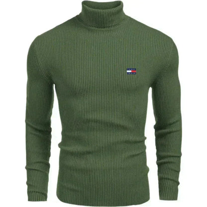 Tommy Hilfiger Turtleneck Classic Knit Sweater LS Green S